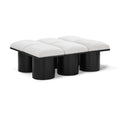  Color_Cream/ Black Finish -- Pavilion Cream Boucle Fabric Upholstered 6 pc Modular Bench IMAGE 1