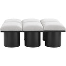  Color_Cream/ Black Finish -- Pavilion Cream Boucle Fabric Upholstered 6 pc Modular Bench IMAGE 3
