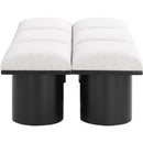  Color_Cream/ Black Finish -- Pavilion Cream Boucle Fabric Upholstered 6 pc Modular Bench IMAGE 4