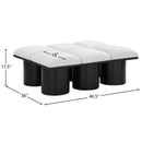  Color_Cream/ Black Finish -- Pavilion Cream Boucle Fabric Upholstered 6 pc Modular Bench IMAGE 7