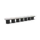  Color_Cream/ Black Finish -- Pavilion Cream Boucle Fabric Upholstered 7 pc Modular Bench IMAGE 1