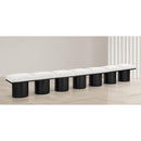  Color_Cream/ Black Finish -- Pavilion Cream Boucle Fabric Upholstered 7 pc Modular Bench IMAGE 2