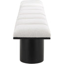  Color_Cream/ Black Finish -- Pavilion Cream Boucle Fabric Upholstered 7 pc Modular Bench IMAGE 4