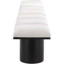 Meridian Pavilion Cream Boucle Fabric Bench IMAGE 4