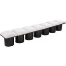 Meridian Pavilion Cream Boucle Fabric Bench IMAGE 5