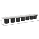  Color_Cream/ Black Finish -- Pavilion Cream Boucle Fabric Upholstered 7 pc Modular Bench IMAGE 7