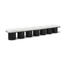 Meridian Pavilion Cream Boucle Fabric Bench IMAGE 1