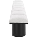  Color_Cream/ Black Finish -- Pavilion Cream Boucle Fabric Upholstered 7 pc Modular Bench IMAGE 4