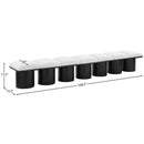  Color_Cream/ Black Finish -- Pavilion Cream Boucle Fabric Upholstered 7 pc Modular Bench IMAGE 6