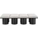  Color_Cream/ Black Finish -- Pavilion Cream Boucle Fabric Upholstered 8 pc Modular Bench IMAGE 3