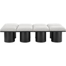 Meridian Pavilion Cream Boucle Fabric Bench IMAGE 3
