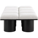  Color_Cream/ Black Finish -- Pavilion Cream Boucle Fabric Upholstered 8 pc Modular Bench IMAGE 4
