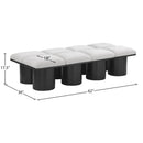  Color_Cream/ Black Finish -- Pavilion Cream Boucle Fabric Upholstered 8 pc Modular Bench IMAGE 6