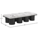 Meridian Pavilion Cream Boucle Fabric Bench IMAGE 6