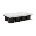  Color_Cream/ Black Finish -- Pavilion Cream Boucle Fabric Upholstered 8 pc Modular Bench IMAGE 1