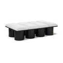 Meridian Pavilion Cream Boucle Fabric Bench IMAGE 1
