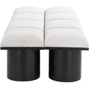  Color_Cream/ Black Finish -- Pavilion Cream Boucle Fabric Upholstered 8 pc Modular Bench IMAGE 4