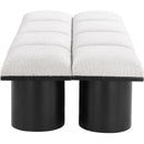 Meridian Pavilion Cream Boucle Fabric Bench IMAGE 4