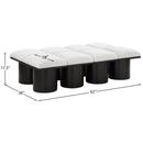  Color_Cream/ Black Finish -- Pavilion Cream Boucle Fabric Upholstered 8 pc Modular Bench IMAGE 7