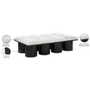  Color_Cream/ Black Finish -- Pavilion Cream Boucle Fabric Upholstered 8 pc Modular Bench IMAGE 8