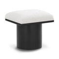  Color_Cream/ Black Finish -- Pavilion Cream Boucle Fabric Upholstered Stool IMAGE 1