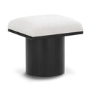  Color_Cream/ Black Finish -- Pavilion Cream Boucle Fabric Upholstered Stool IMAGE 1
