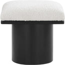  Color_Cream/ Black Finish -- Pavilion Cream Boucle Fabric Upholstered Stool IMAGE 3
