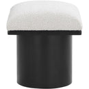  Color_Cream/ Black Finish -- Pavilion Cream Boucle Fabric Upholstered Stool IMAGE 4