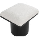  Color_Cream/ Black Finish -- Pavilion Cream Boucle Fabric Upholstered Stool IMAGE 5