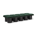 Color_Green/ Black Finish -- Pavilion Green Boucle Fabric Upholstered 10 pc Modular Bench IMAGE 1