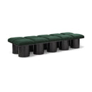 Meridian Pavilion Green Boucle Fabric Bench IMAGE 1