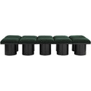  Color_Green/ Black Finish -- Pavilion Green Boucle Fabric Upholstered 10 pc Modular Bench IMAGE 3