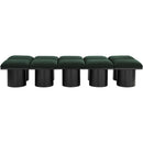Meridian Pavilion Green Boucle Fabric Bench IMAGE 3