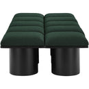 Meridian Pavilion Green Boucle Fabric Bench IMAGE 4