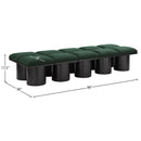 Meridian Pavilion Green Boucle Fabric Bench IMAGE 6