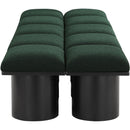  Color_Green/ Black Finish -- Pavilion Green Boucle Fabric Upholstered 10 pc Modular Bench IMAGE 4