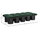  Color_Green/ Black Finish -- Pavilion Green Boucle Fabric Upholstered 10 pc Modular Bench IMAGE 7