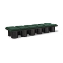 Color_Green/ Black Finish -- Pavilion Green Boucle Fabric Upholstered 12 pc Modular Bench IMAGE 1
