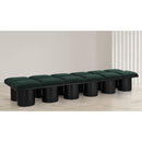  Color_Green/ Black Finish -- Pavilion Green Boucle Fabric Upholstered 12 pc Modular Bench IMAGE 2
