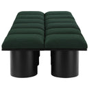 Meridian Pavilion Green Boucle Fabric Bench IMAGE 4