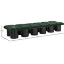 Meridian Pavilion Green Boucle Fabric Bench IMAGE 6