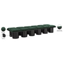 Meridian Pavilion Green Boucle Fabric Bench IMAGE 7
