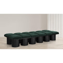  Color_Green/ Black Finish -- Pavilion Green Boucle Fabric Upholstered 12 pc Modular Bench IMAGE 2