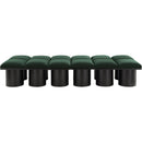  Color_Green/ Black Finish -- Pavilion Green Boucle Fabric Upholstered 12 pc Modular Bench IMAGE 3