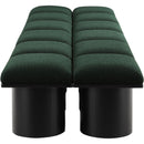 Meridian Pavilion Green Boucle Fabric Bench IMAGE 4