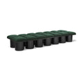  Color_Green/ Black Finish -- Pavilion Green Boucle Fabric Upholstered 14 pc Modular Bench IMAGE 1