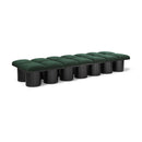 Meridian Pavilion Green Boucle Fabric Bench IMAGE 1