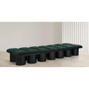  Color_Green/ Black Finish -- Pavilion Green Boucle Fabric Upholstered 14 pc Modular Bench IMAGE 2