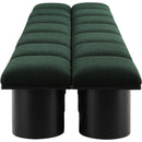  Color_Green/ Black Finish -- Pavilion Green Boucle Fabric Upholstered 14 pc Modular Bench IMAGE 4