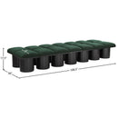  Color_Green/ Black Finish -- Pavilion Green Boucle Fabric Upholstered 14 pc Modular Bench IMAGE 7
